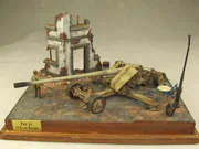 Diorama wykonana w skali 1:35 z żywicznym modelem działa przeciwpancernego Pak 44 z drugiej wojny światowej - foto nr 2