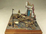 Diorama wykonana w skali 1:35 z żywicznym modelem działa przeciwpancernego Pak 44 z drugiej wojny światowej - foto nr 4