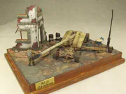 Diorama wykonana w skali 1:35 z żywicznym modelem działa przeciwpancernego Pak 44 z drugiej wojny światowej - foto nr 9