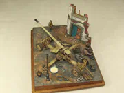 Diorama wykonana w skali 1:35 z żywicznym modelem działa przeciwpancernego Pak 44 z drugiej wojny światowej - foto nr 10