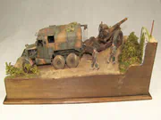 Diorama przedstawiająca scenę rozgrywającą się na wąskiej drodze, gdzieś we Włoszech w 1943 roku - fotografia nr 3