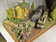 Diorama inspirowana fotografią czołgu Tygrys umieszczonego na platformie kolejowej stojącej na stacji Kopyczyńce na Ukrainie w czasie drugiej wojny światowej - foto nr 2