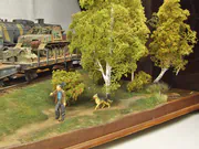 Diorama inspirowana fotografią czołgu Tygrys umieszczonego na platformie kolejowej stojącej na stacji Kopyczyńce na Ukrainie w czasie drugiej wojny światowej - foto nr 21