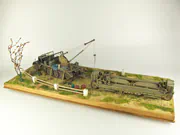 Diorama z plastikowym modelem niemieckiego transportera Sd.Kfz.9 Z Famo i żywicznym modelem naczepy do transportu ciężkich czołgów z Kassbohrer - foto nr 5