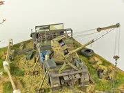Diorama z plastikowym modelem niemieckiego transportera Sd.Kfz.9 Z Famo i żywicznym modelem naczepy do transportu ciężkich czołgów z Kassbohrer - foto nr 8