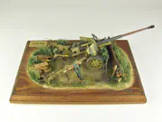 Diorama z plastikowym modelem niemieckiego działa przeciwpancernego PaK 43/41 z okresu drugiej wojny światowej - foto nr 3