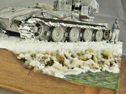 Diorama z plastikowym modelem niemieckiej prototypowej broni pancernej AUF E-100 - foto nr 3